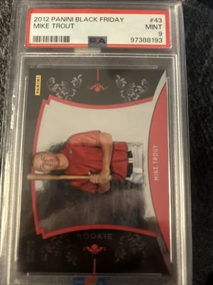 Mike Trout 2012 Panini Black Friday Rookie Card #43  /599 PSA MINT 9 - Image 1 of 2