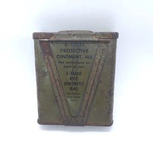Kit unguento protettivo chimico M5 militare USA epoca seconda guerra mondiale contenitore latta vuoto - Foto 1 di 4