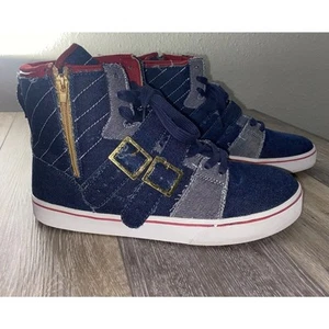 Limited Edition Radii Straight Jacket Denim Mens Size 10 Blue Red Hightop Shoes - Picture 1 of 11