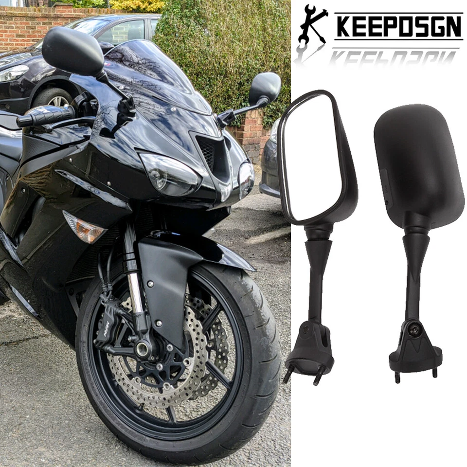 Espejos retrovisores de motocicleta para Kawasaki Ninja ZX6R ZX-6R 2005-2008 2006 2007 Foto 1 de 4
