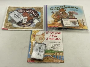Lot 3-If You Give A Pig A Pancake, Gingerbread Baby, Javelinas Cassette Tapes - Imagen 1 de 9