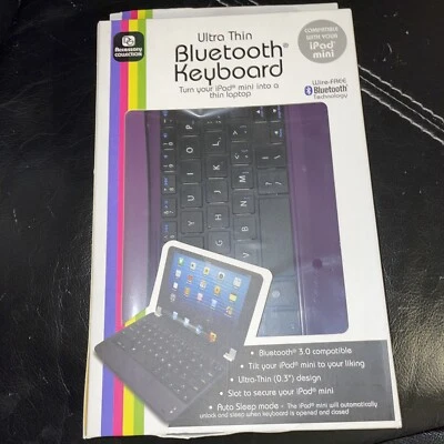 Ultra Thin Bluetooth Keyboard for iPad mini Purple Color Wire Free  - Image 1 of 2