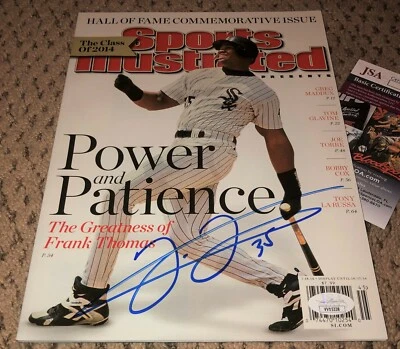 FRANK THOMAS SIGNED SPORTS ILLUSTRATED WHITE SOX JSA AUTOGRAPH EXACT PROOF SI - Image 1 of 2