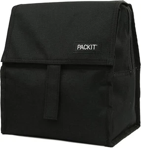PackIt Freezable Lunch Bag with Zip Closure, Black - Picture 1 of 5