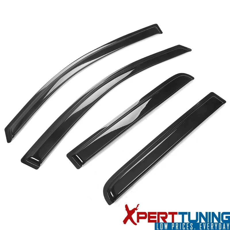 Se adapta a 04-15 Nissan Titan doble cabina ventana viseras ventilación protector de lluvia 4 piezas acrílico Foto 1 de 4