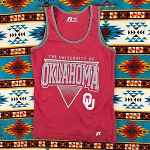 Camiseta sin mangas roja atlética pequeña University of Oklahoma Russell - Imagen 1 de 6