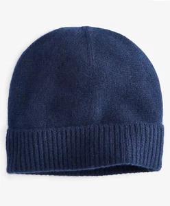 Charter Club Cashmere Cuffed Beanie Navy ONE SIZE - Picture 1 of 3