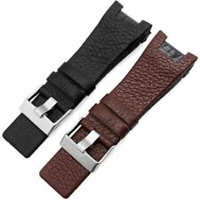 Leather Watch Strap 32mm Black Brown Bands For Diesel DZ DZ1216 DZ1273 DZ4246