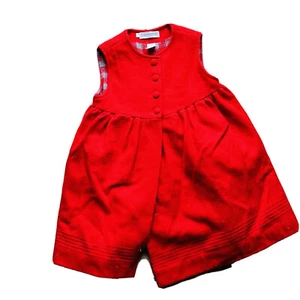 Cacharel Paris girls vintage dress Red Wool Blend Button Front Outfit - Picture 1 of 9