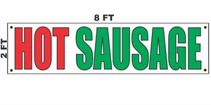 Letrero de pancarta HOT SAUSAGE 2x8 - Imagen 1 de 3