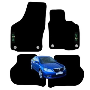 for Skoda Octavia 2008 to 2013 Tailored Carpet Car Floor Mats with logo 4 Clips - Picture 1 of 12