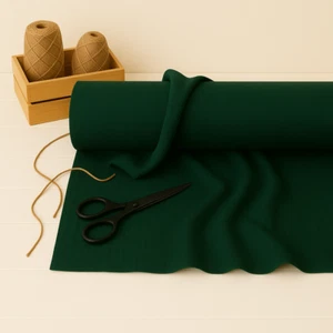 Deep Jungle Green Cotton-Linen Fabric by the Yard – Apparel & Home Décor Fabric - Picture 1 of 10