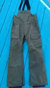 Burton bib snowboard ski snowmobile winter pants. Men medium forest green - Picture 1 of 5