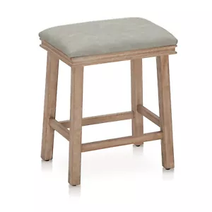 24'' Bar Stools Upholstered Counter Height Barstool for Kitchen Counter Gray - Picture 1 of 8
