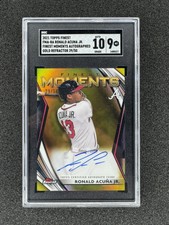 2021 Topps Finest Ronald Acuna Jr Gold Refractor Auto Autograph /50 #FMA-RA