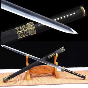 KungFu Han Jian Sword Battle Ready Sharp 1095 High Carbon Steel Blade Full Tang