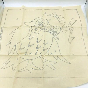Gufo gigante modello ricamo crewel anni 70 Columbia Minerva Needlecraft - Foto 1 di 9