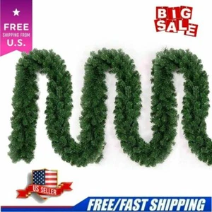 Perfect Holiday 9ft Colorado Pine Artificial Christmas Garland Green Unlit - Picture 1 of 12