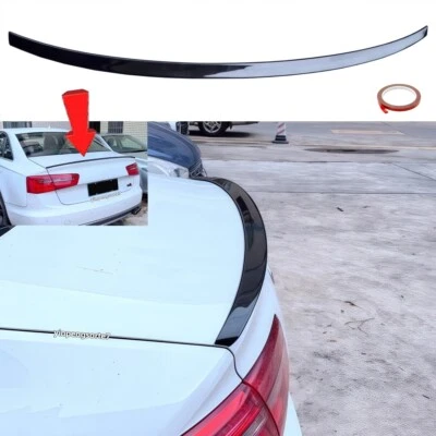 Trunk Spoiler Wing Glossy Black For 12-18 Audi A6 S6 C7 Sedan Factory S6 Style - Image 1 of 4