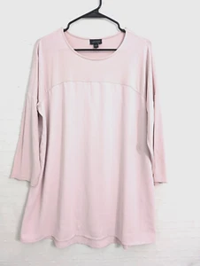 New JJill L tunic top rosewater pink 3/4 J Jill blouse soft rayon - Picture 1 of 7