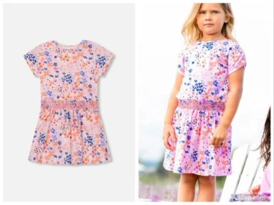 DEUX PAR DEUX Short Sleeve Cotton Dress Lavender Printed Fields Flowers Floral 5 - Image 1 of 4