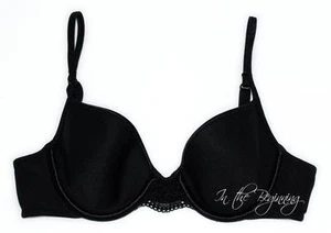 Lily Of France 2101518 34B Perfect Touch Demi Underwire Bra Negro sin costuras GUC - Imagen 1 de 1