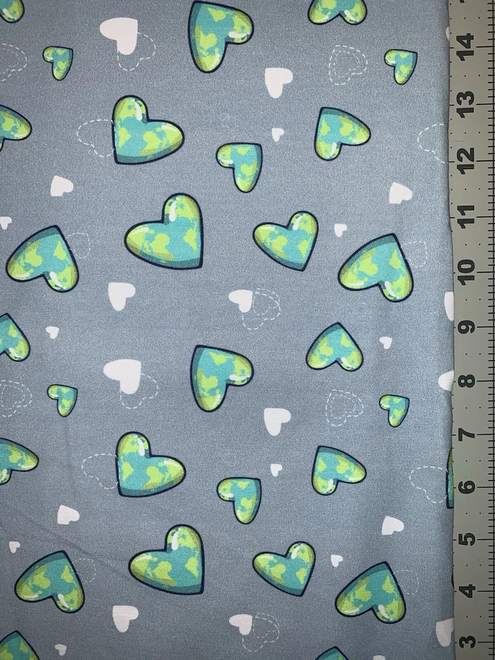 Earth Day Fabric Fat Quarter 18”x28” Spandex Stretch - Image 1 of 1