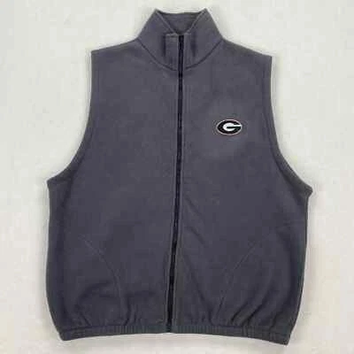 Vintage Georgia Bulldogs Jacket Size XL Grey Vest Fleece Embroidered NCAA 90s - Image 1 of 4