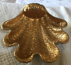 Vintage Weeping Gold Shell Shape Trinket Jewelry Bowl Dish
