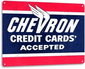 Cheveron Tankstelle Gasoline Dealer CC Retro Vintage Wanddeko Metall Blechschild - Bild 1 von 4