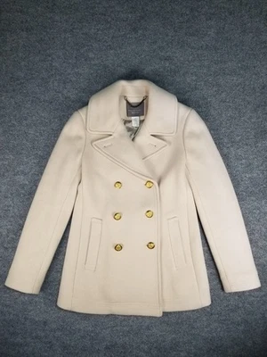 Casaco de ervilha j crew tecido estádio nello gori 2p lã creme marfim - Imagem 1 de 4