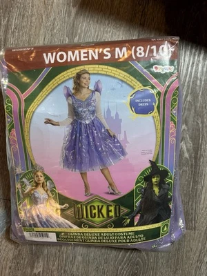 Woman Deluxe Wicked For Good Glinda Dress Costume Disguise Size M 8/10 NEW - Image 1 of 2