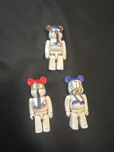 BE@RBRICK 100% - STUSSY 2009 Red Blue Brown set of 3 Bearbricks - Picture 1 of 2