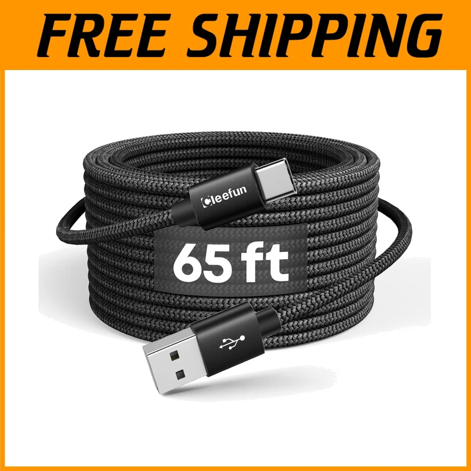 65ft Extra Long USB C Cable - Fast Charging Cord - Image 1 of 4
