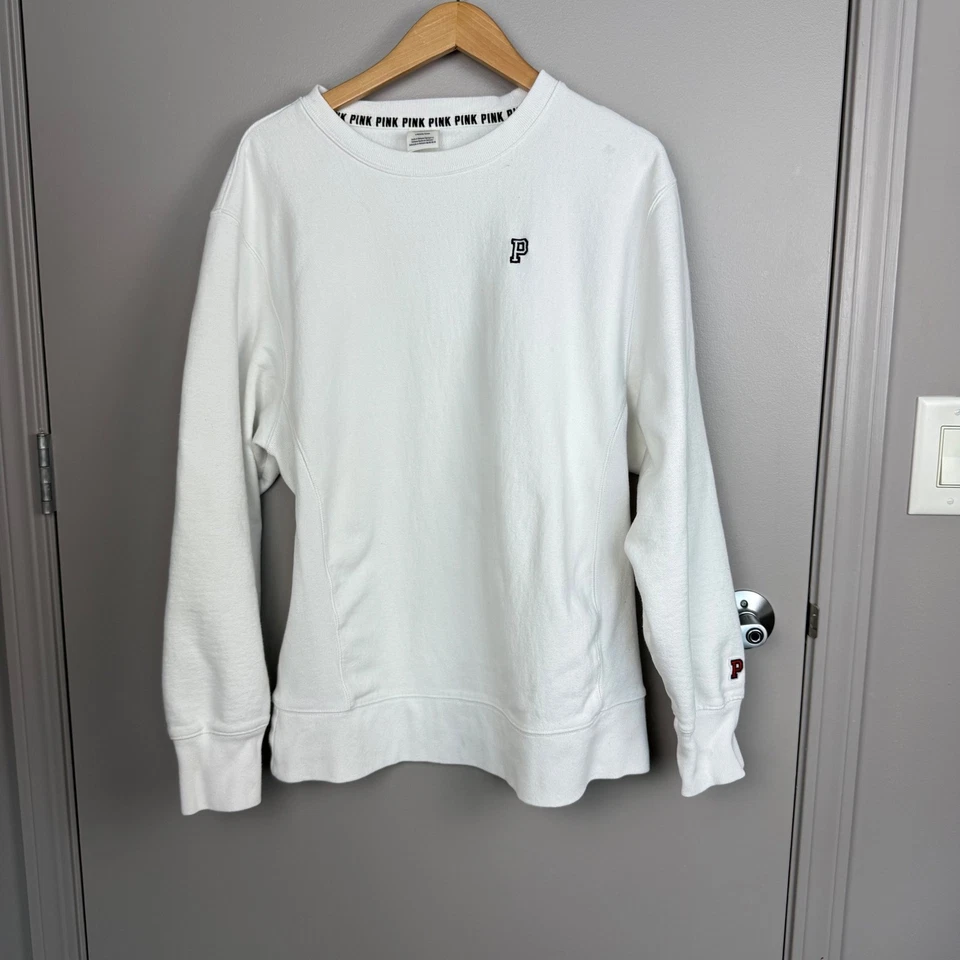 ROSA Victoria's Secret Blanco Cuello Redondo Pullover Sudadera Mujer Grande Foto 1 de 4