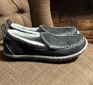 L.L.Bean Mountain Hausschuhe Damengröße 7 Schuhe schwarz Wildleder Sherpa gefüttert Komfort - Bild 1 von 6