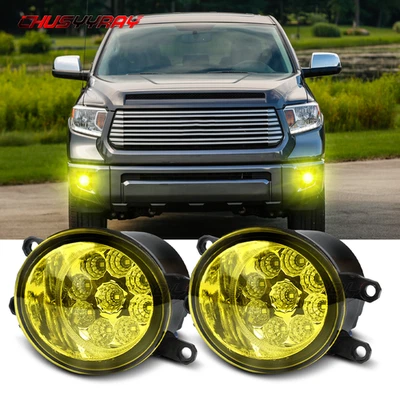 Par de luces antiniebla LED amarillas parachoques derecha e izquierda para Toyota Tundra 2014-21 Foto 1 de 4