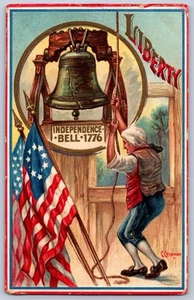 K28/ Interesting Postcard c1910 Independence Liberty Bell Patriotic 516 - Picture 1 of 4