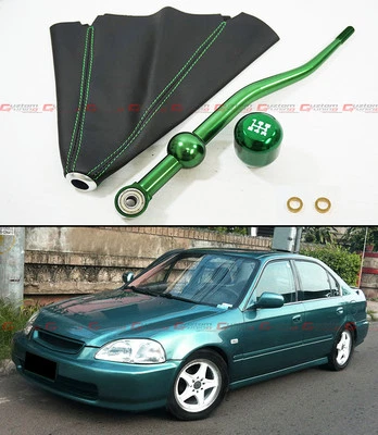 PARA 90-01 ACURA INTEGRA VERDE DOBLE CURVA PALANCA DE CAMBIOS CORTA + PERILLA DE CAMBIO + BOTA Foto 1 de 4