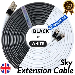 Premium Satellite extension Cable Twin Wire Double Lead For Sky Q +HD Freesat - Picture 1 of 16