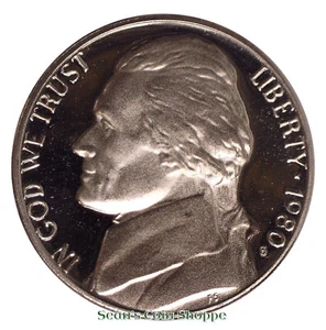 1980 S Jefferson Nickel 5C Gem Cameo Proof San Francisco Nickle Free Shipping! - Picture 1 of 2