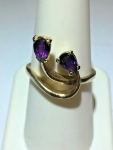 14KT YELLOW GOLD 1CT AMETHYST RING. SIZE 7.75 - 8 - Picture 1 of 7
