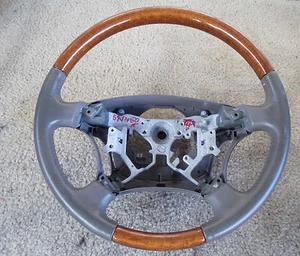 2007-2010 Lexus LS460, LS600HL Steering Wheel Assembly Grey / Tan Woodgrain - Picture 1 of 7