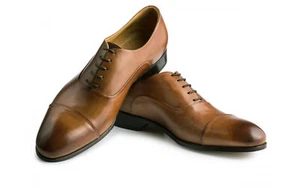 Nuevo Hecho a Mano Para Hombre Puntera Oxford Antiguo Dos Colores Botas Formales Cuero Zapatos - Imagen 1 de 6