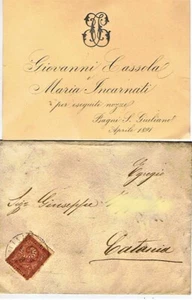 PARTECIPAZIONE NOZZE GIOVANNI CASSOLA-MARIA INCARNATI - SAN GIULIANO TERME 1891 - Picture 1 of 1