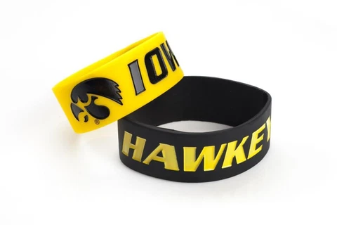 Iowa Hawkeyes Silicone Bracelets 2 Pack Wide [NEW] NCAA Jewelry Bracelet Cover