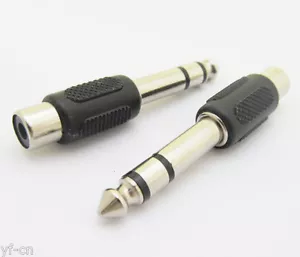 Convertidor adaptador conector estéreo macho a fono RCA hembra de 1/4" 6,35 mm - Imagen 1 de 5