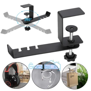 Headphone Hanger Display Stand Holder Alloy Hook Under Desk Headset Wall Mount - Picture 1 of 12