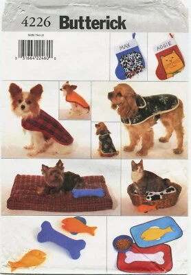 Butterick 4226 Pet Accessories Cat Dog Coat Bed Mat Toy Sewing Pattern Uncut - Image 1 of 2