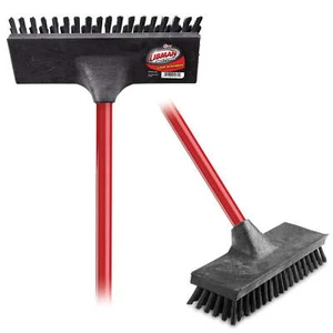 Libman Floor Scrub Brush Red Steel Handle Polypropylene Block Width 10.5 in. - Picture 1 of 9